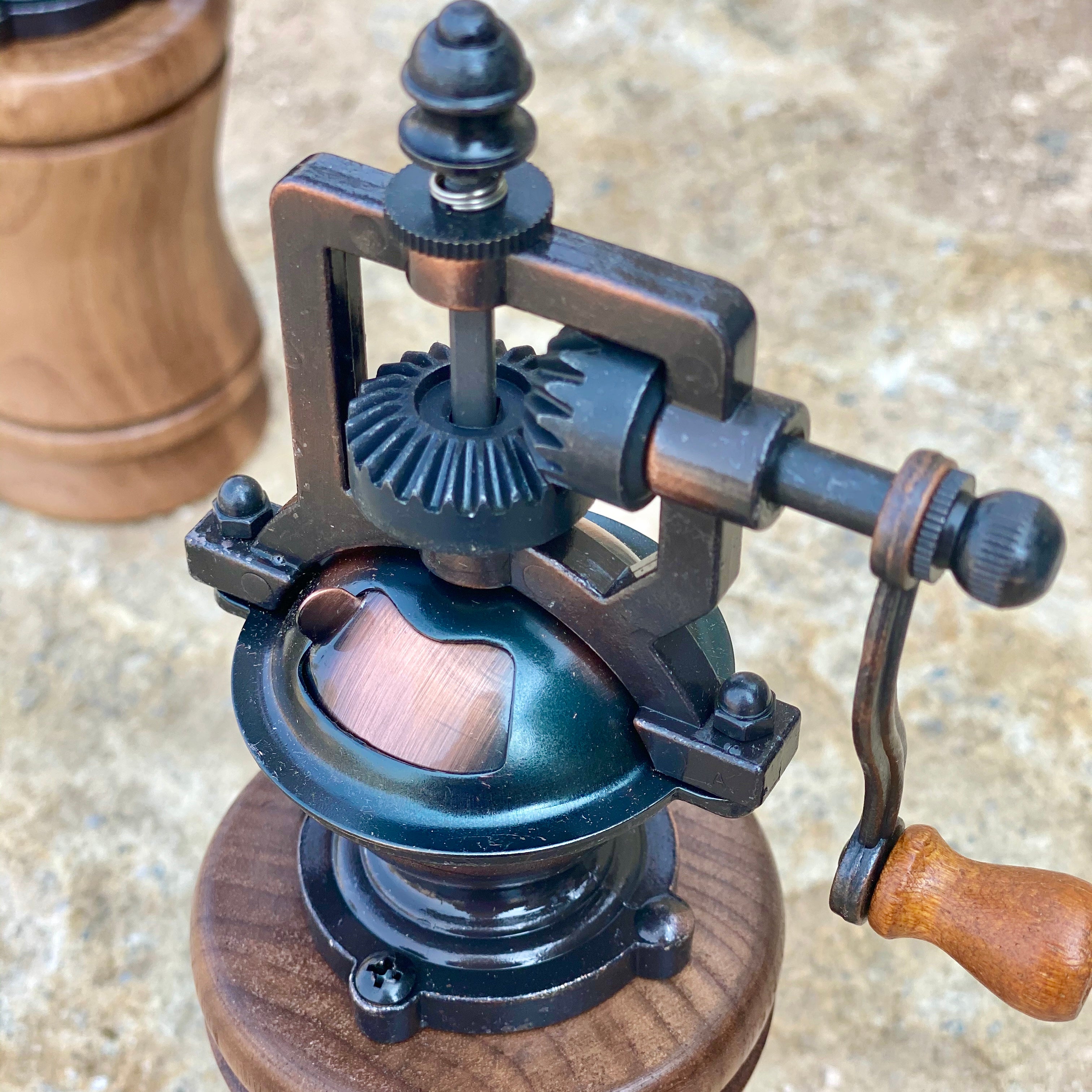 Antique Style Hand Crank Pepper Grinder Kit Mechanism - Antique Copper